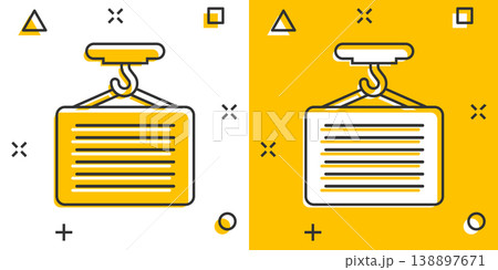 Container icon in comic style. Delivery cargo cartoon vector illustration on white isolated background. Freight box splash effect business concept. Container icon in comic style. Delivery cargo cartoon vector illustration on white isolated background. Freight box splash effect business concept. 138897671