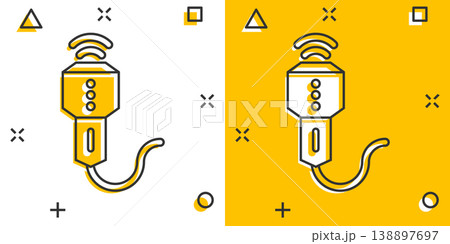 Ultrasound icon in comic style. Scanner equipment cartoon vector illustration on white isolated background. Ultrasonic splash effect business concept. Ultrasound icon in comic style. Scanner equipment cartoon vector illustration on white isolated background. Ultrasonic splash effect business concept. 138897697