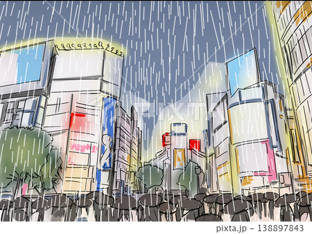 雨降る夜の都会風景 雨降る夜の都会風景 138897843