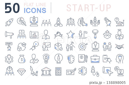 Set Vector Line Icons of Startup Set Vector Line Icons of Startup 138898005