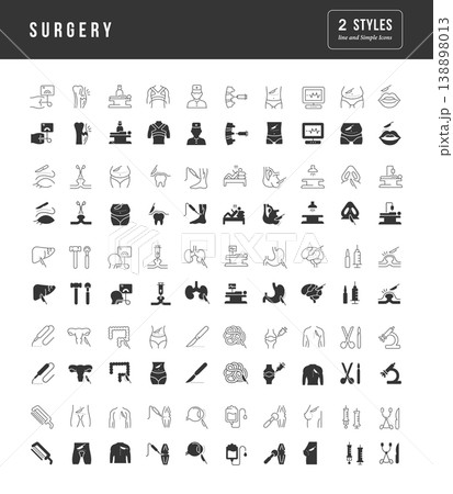 Set of simple icons of Surgery 138898013