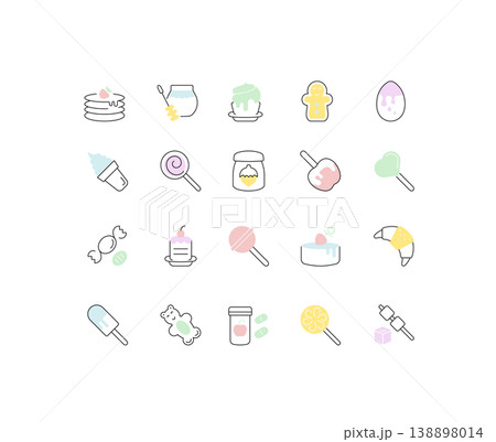 Set Vector Line Icons of Sweets Set Vector Line Icons of Sweets 138898014