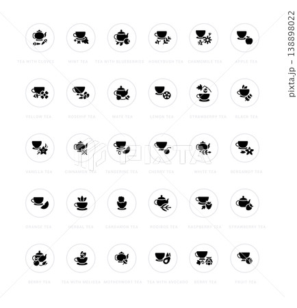 Set of Simple Icons of Tea Set of Simple Icons of Tea 138898022