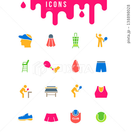 Set of Simple Icons of Tennis Set of Simple Icons of Tennis 138898028