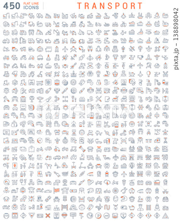 Set Vector Line Icons of Transport Set Vector Line Icons of Transport 138898042