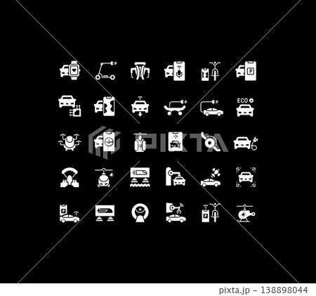 Set of Simple Icons of Transport Technology 138898044