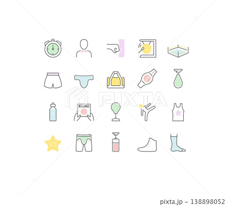 Set Vector Line Icons of UFC Set Vector Line Icons of UFC 138898052