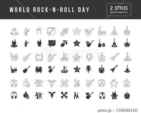 Vector Simple Icons of World Rock-n-Roll Dayのイラスト素材 [138898100] - PIXTA