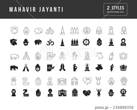 Vector Simple Icons of Mahavir Jayanti 138898350