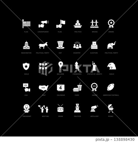 Set of simple icons of Independence Day Set of simple icons of Independence Day 138898430