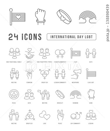 Vector Line Icons of International Day LGBT Vector Line Icons of International Day LGBT 138898439