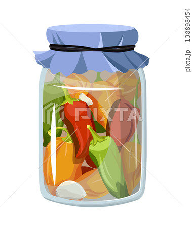 Jar with Peppers and Garlic 138898454