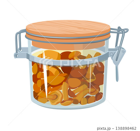 Jar with Pickled Chanterelles and Honey Mushrooms 138898462