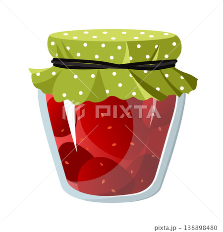 Jar with Strawberry Jam 138898480