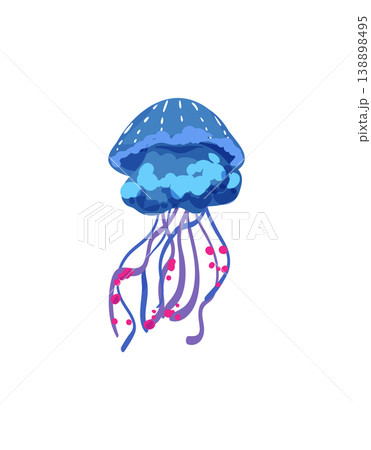 Dark Blue Spotted Jellyfish 138898495