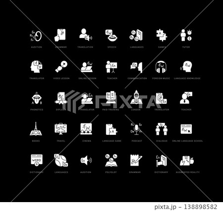 Set of simple icons of Foreign Language Set of simple icons of Foreign Language 138898582