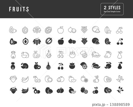 Set of simple icons of Fruits 138898589