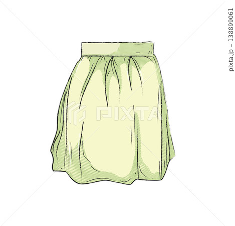Light Green Flared Skirt Drawing Light Green Flared Skirt Drawing 138899061