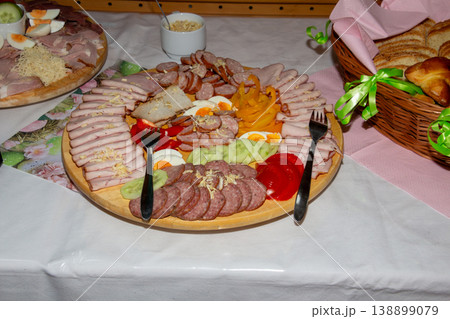Typical Eastern meal in Carintha, Austria: eggs, cold cuts and horseradish Typical Eastern meal in Carintha, Austria: eggs, cold cuts and horseradish 138899079