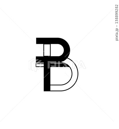 Linear Geometric Split Letter B Design Linear Geometric Split Letter B Design 138899282