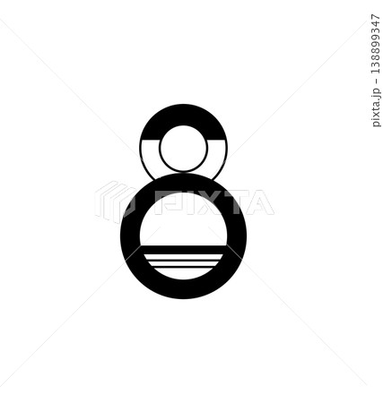 Modern Linear Number Eight Digit Design 138899347