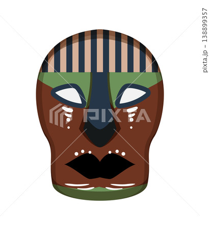 Abstract Papuan mask with bold shapes and cultural patterns. 138899357