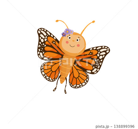Cute Butterfly with Ornate Wings 138899396