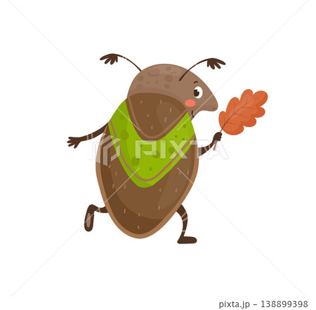 Acorn Weevil Holding an Oak Leaf 138899398