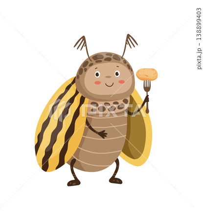 Colorado Potato Beetle with Potato 138899403
