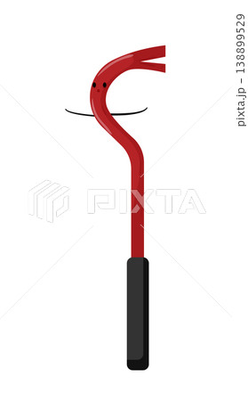 Cartoon vector illustration of a crowbar with a smiling face. Hand tool character isolated on white background for construction and demolition design. 138899529