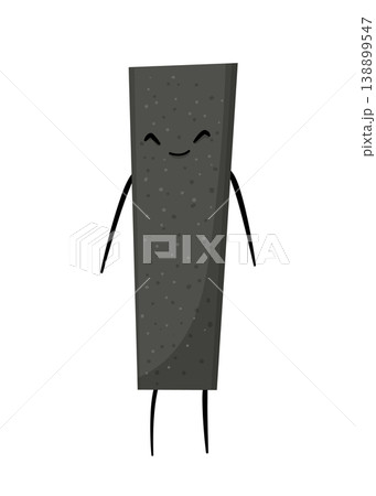Cartoon vector illustration of a sharpening stone with a smiling face. Abrasive tool character isolated on white background for workshop and repair design. Cartoon vector illustration of a sharpening stone with a smiling face. Abrasive tool character isolated on white background for workshop and repair design. 138899547