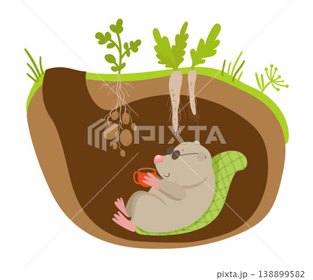 Mole in Underground Burrow Mole in Underground Burrow 138899582