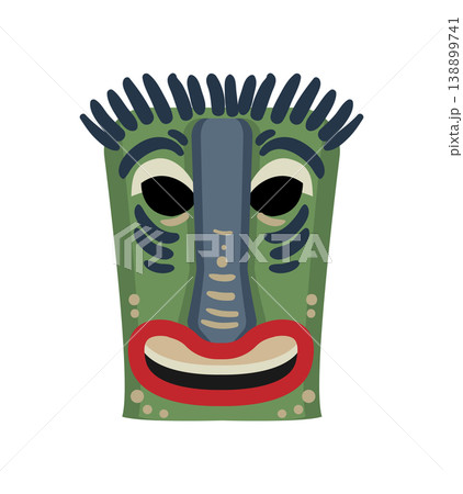 Abstract Papuan mask with bold shapes and cultural patterns. 138899741