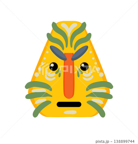 Abstract Papuan mask with bold shapes and cultural patterns. 138899744
