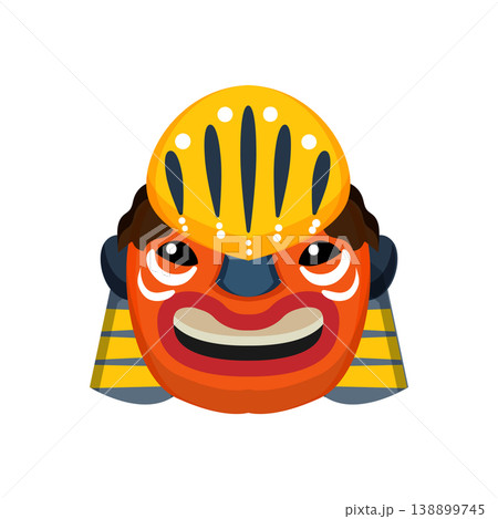 Abstract Papuan mask with bold shapes and cultural patterns. 138899745