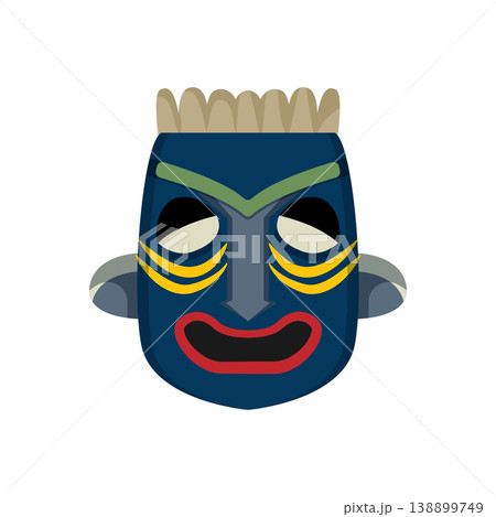 Abstract Papuan mask with bold shapes and cultural patterns. Abstract Papuan mask with bold shapes and cultural patterns. 138899749