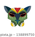 Abstract Papuan mask with bold shapes and cultural patterns. 138899750