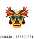 Abstract Papuan mask with bold shapes and cultural patterns. 138899751