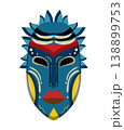 Abstract Papuan mask with bold shapes and cultural patterns. 138899753