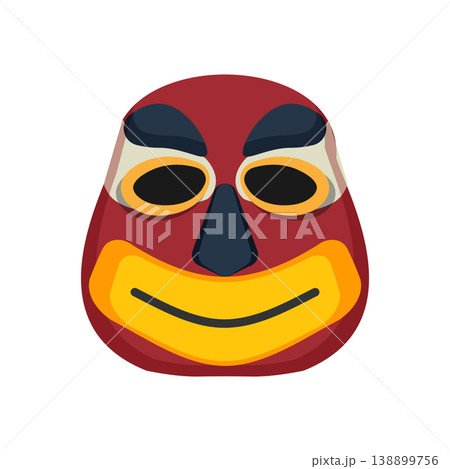 Abstract Papuan mask with bold shapes and cultural patterns. 138899756