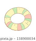 パステルカラーがかわいい浮き輪のフラットイラスト 138900034