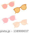 ピンク・オレンジ系サングラス4種のかわいいフラットイラスト 138900037