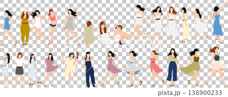 夏服を着た女性のイラスト 138900233