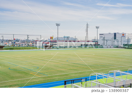 浜松市の浜北平口サッカー場の風景(静岡県) 浜松市の浜北平口サッカー場の風景(静岡県) 138900387