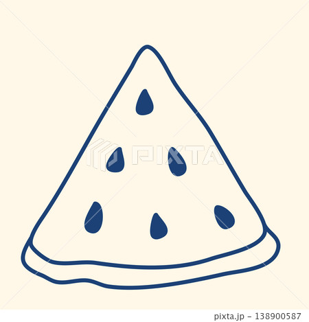 Slice of ripe juicy watermelon in doodle style Slice of ripe juicy watermelon in doodle style 138900587