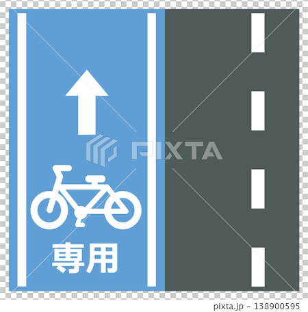 Signboard illustration indicating areas for bicycles used for commuting to work or school. Signboard illustration indicating areas for bicycles used for commuting to work or school. 138900595