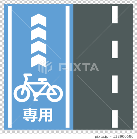 Signboard illustration indicating areas for bicycles used for commuting to work or school. Signboard illustration indicating areas for bicycles used for commuting to work or school. 138900596