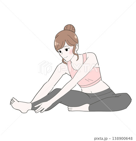 ストレッチする女性 イラスト ストレッチする女性 イラスト 138900648