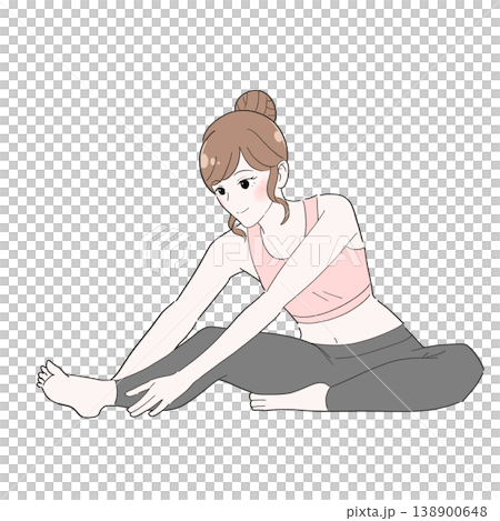 ストレッチする女性 イラスト ストレッチする女性 イラスト 138900648