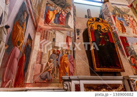 interiors of Brancacci chapel, Florence, Italy interiors of Brancacci chapel, Florence, Italy 138900882